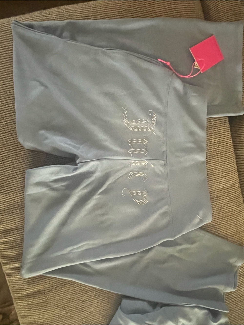 Juicy Couture Casual Zip-Neck Wide-Leg Joggers Set in Dusty Blue - Picture 12 of 16